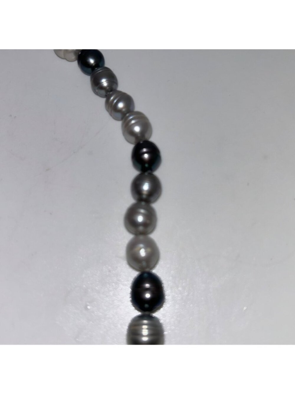 Freshwater Pearl Necklace, Potato Pearls Ring Pearls Hand Knotted 18" - Picture 7 of 12